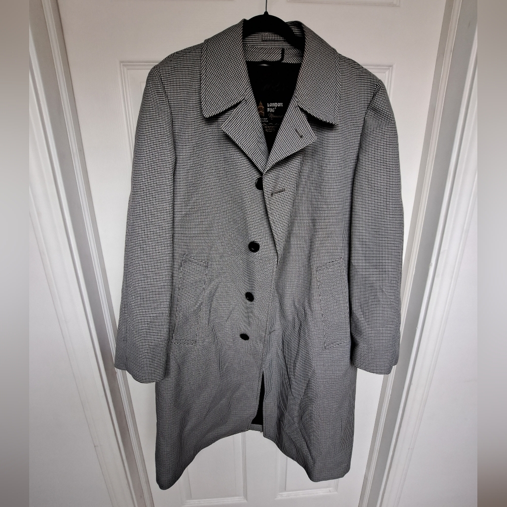 London Fog Men's Black and White Trench Coat